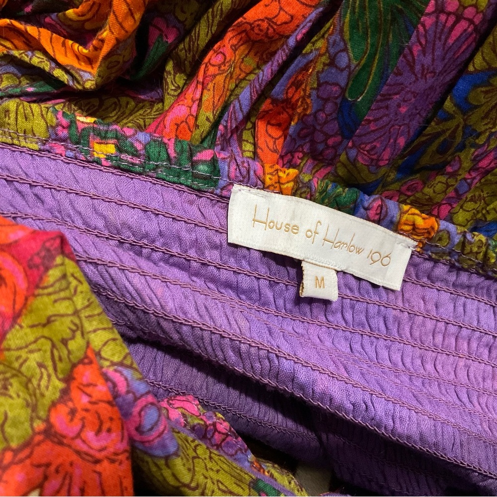 House of Harlow 1960 Multicolor Floral Midi Dress - Purple, Green, Orange, Pink - Picture 9 of 10